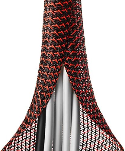 ZhiYo Cable Sleeve, 6.6ft - 4/5 inch, Black - Red