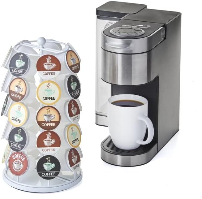 Nifty Solutions Keurig Coffee Pod Holder Carousel 360 Degree Spinning Organizer for K Cups 13 Inch Tall Compact Counter 