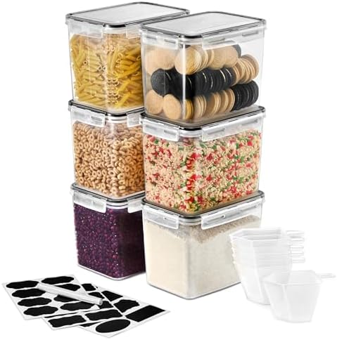 Sorbus Air Tight Pantry Storage Containers, with Lids (6 Pack)