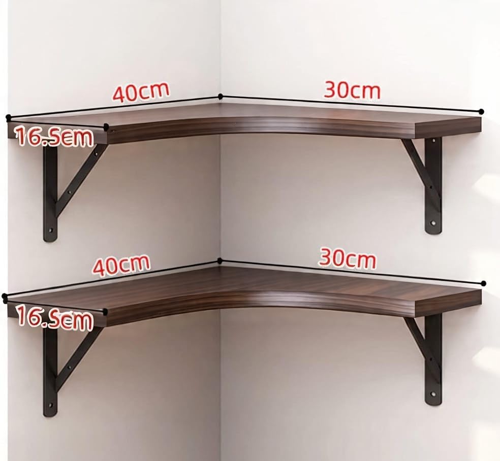Wooden Wall Shelves | Corner Wall Shelf | Book Shelf for Wall | Floating Wall Mounted Shelfs 5 Tier for Home Decoration 