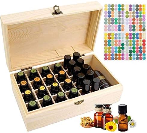 36 Slots Wooden Essential Oil Organizer - Holds 5 10 15 ml Aromatherapy Bottles - Ideal Travel Storage Case Display Pres