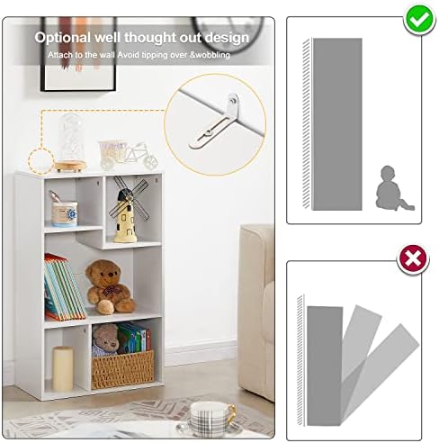 VECELO Cubby Storage Organizer Bookcase, Open Cube Display Shelf Cabinet, Freestanding Multicompartment Bookshelf for De