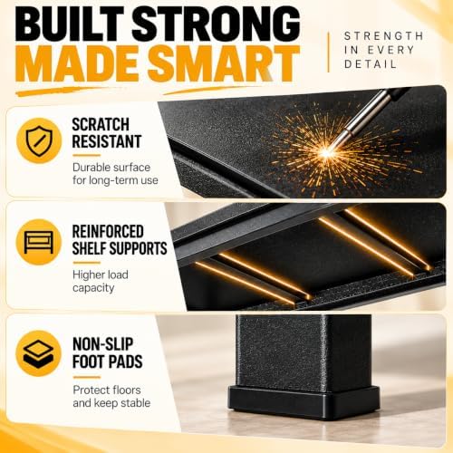Metal Bookshelf Adjustable Bolt-Free Bookcase Heavy Duty Book Shelf 2000LBS