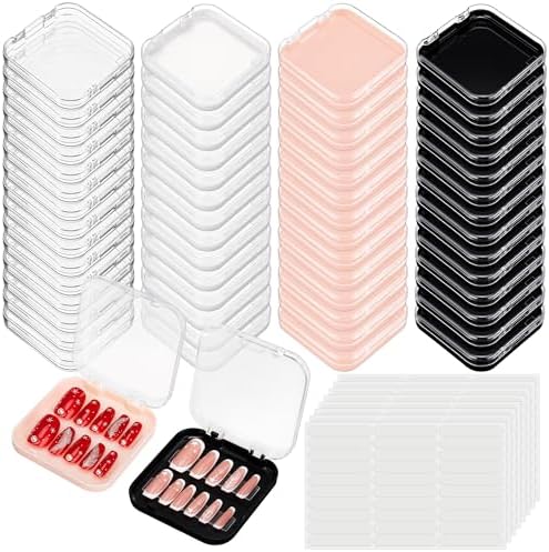 AceOrbit 60 Pcs Press on Nail Box Packaging, Multicolor Acrylic Case