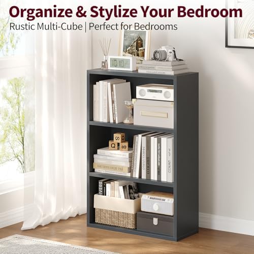 ALISENED 3-Tier Bookshelf, 23.6 × 9.4 × 35.2in, Small Bookshelf