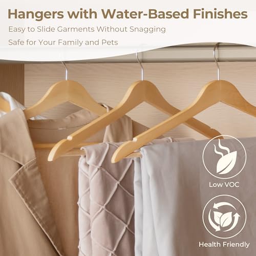 GRANNY SAYS Clothes Hangers for Closet, 20 Pack Wood Hangers, Heavy Duty Wooden Hangers for Coats, Suits, Pants, Natural