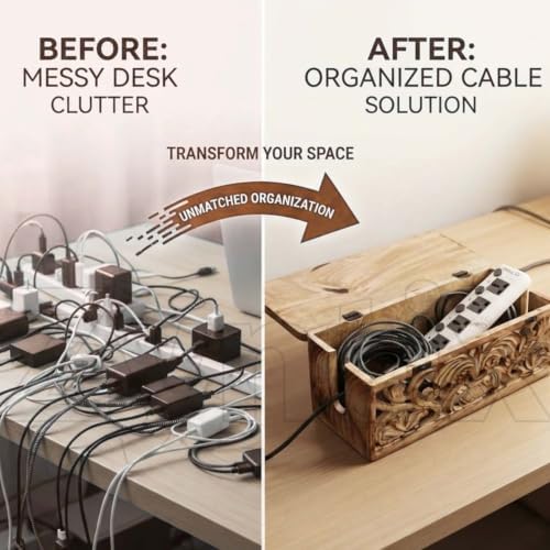 Wooden Floor Cord Cover - Antique Carved Pineapple Design for Cable Management and Cord Organizer - Elegant Solution for