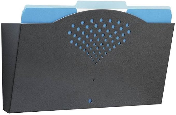 Safco 3171BL Steel Wall Rack with Single Legal Size Pocket | Durable Powder Coated | Flush Wall Mount | Black | Legal Size | Office Supplies & Accessories