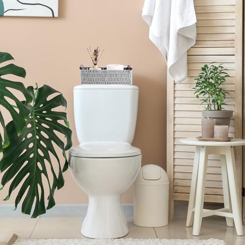 Boao 3 Pcs Boho Storage Wicker Baskets Handmade Woven Decorative Paper Rope Baskets for Organizing with Handle Counterto