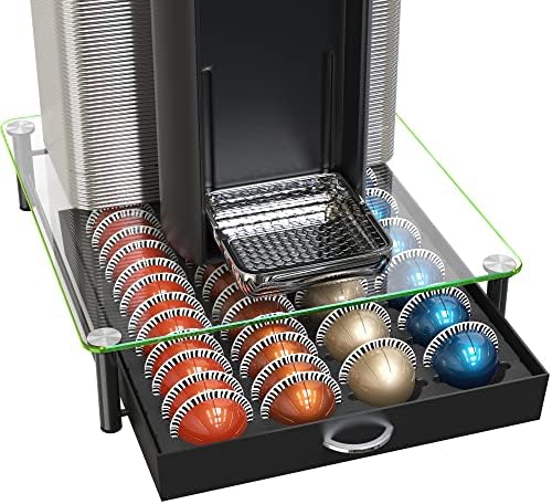 Deco Brothers Tempered Glass Vertuo Pod Holder, Fits 24 Large/48 Small Pods