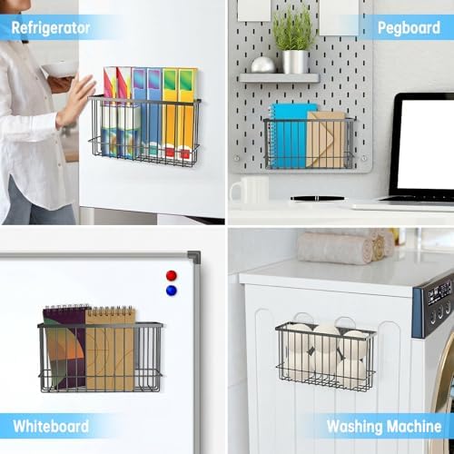 NiHome Magnetic Basket Organizer, Dryer Ball Holder, 1 Pack, Black