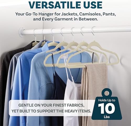 DEILSY™ Non-Velvet Thin Hangers Space Saving Ivory Hangers 50 Pack