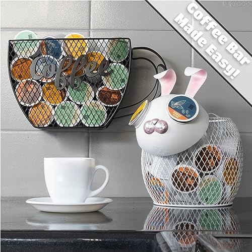 Made Easy Kit Coffee Pod Basket Organizer Useful Decor - Compatible with Keurig K-Cup Pods - Home Coffee Bar Functional 