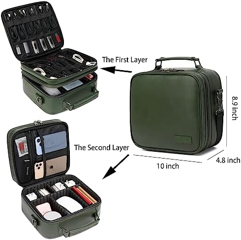 KYALOU Electronics Travel Organizer, Large Electronic Accessories Cable Case with Adjustable Dividers, Waterproof Tech S