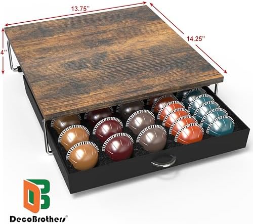 Deco Brothers Vertuo Pod Holder Drawer, Fits 30 Large or 60 Small Capsules