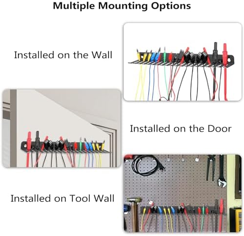 Sumnacon Wall Mountable Cable Hanger and Organizer 2 Pcs Steel Cable Rack with 19 Cable Slots Width from 5-9mm,Sturdy Ca