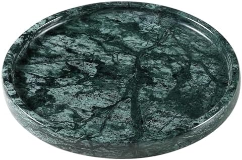 Natural Marble Round Tray - 8 Inch Decorative Tray for Bathroom, Vanity, Jewelry, Decor | Perfect for Organizing Perfume