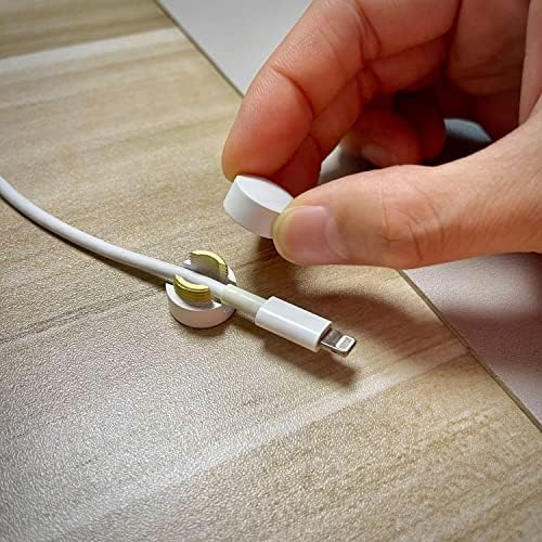 BRIGHTTIA Cable Clips - Premium Brass Cord Management for Home, Office & Car - Multipurpose Wire Holder Organizer - Slee