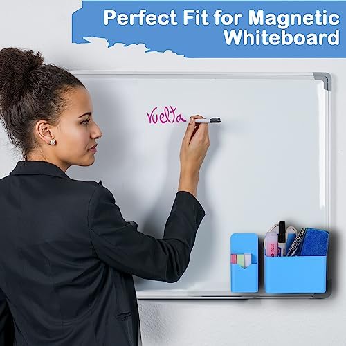 KITANIS Magnetic Pen Holder,2 Pack Magnetic Dry Erase Marker Holder with Generous Compartments,Strong Magnet Storage Marker Pen Pencil Organizer for Refrigerator,Whiteboard,Locker Accessories