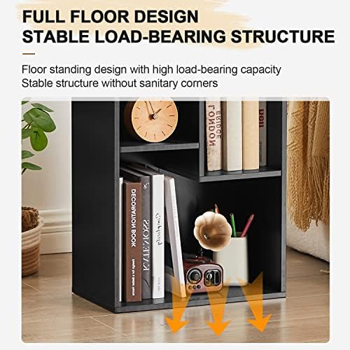 VECELO 42 Inch High Bookcase, 4-Tier Modern Storage Cabinet with Height Difference Shelves for Standard Textbooks, Floor