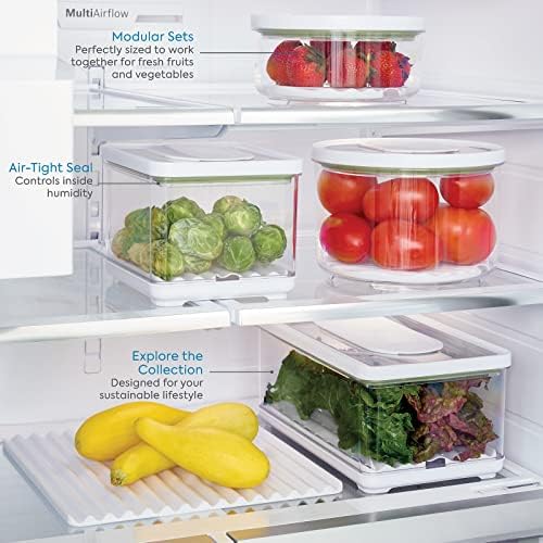 iDesign Small Round Fridge Produce Bin - Clear/White