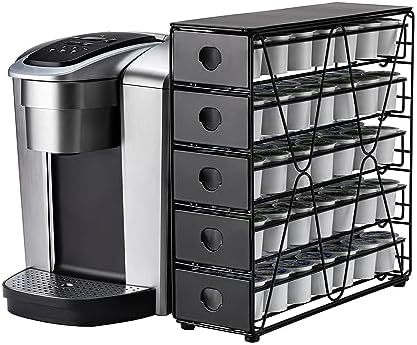 FlagShip K Cup Organizer for Keurig Pod Drawer Large Mullti Tier Coffee Pod Holder(70 Pods Capacity)