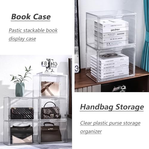 LXLXXL Acrylic Box Display Case, 5-Pack XL Stackable Storage Bins with Lid