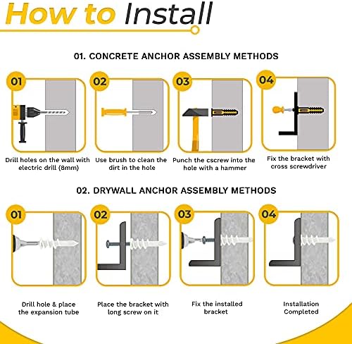 1/4" Thk Heavy Duty Shelf Brackets, 10.25" X 6.25", 4 Pack - Max. 110lb