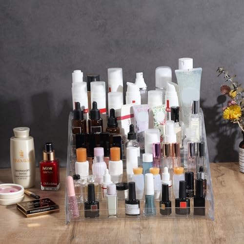 Lemecima 2 Pack Nail Polish Organizer 84 Bottles of 7 Layers Sunglass Organizer Acrylic Display Rack Eyeglasses Storage 