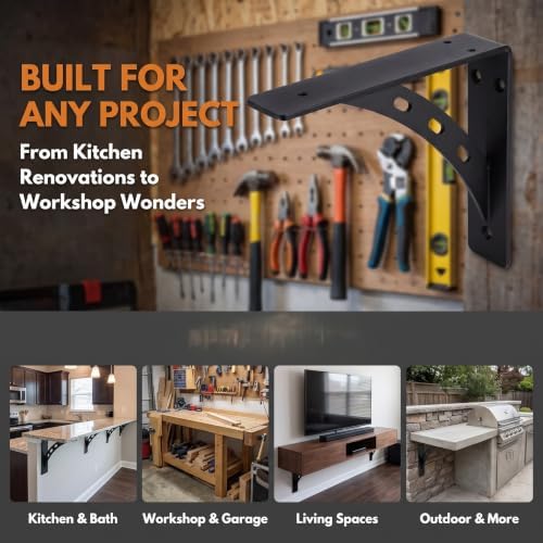 4-Pack Countertop Support Brackets 12"x10"x2"