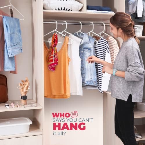 Heavy Duty Clothes Hangers 42 Pack – Made in the USA – 8lb Capacity Plastic Hangers for Adult Clothing – Durable for Pants, Coats, Jackets, or Jeans – Mint