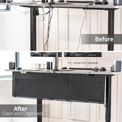 VIVO Black Under Desk 60 in Cable Management Sleeve, DESK-SKIRT-60