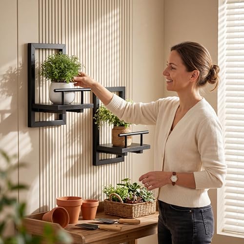 Sbosbo Floating Shelves for Wall Plant Shelf Indoor Wall Mounted Shelves