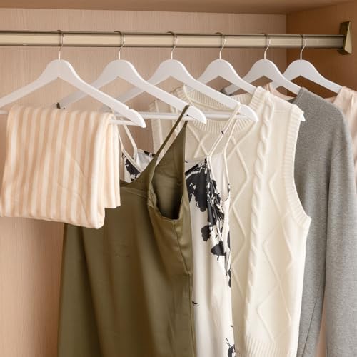GRANNY SAYS Clothes Hangers for Closet, 30 Pack Wood Hanger, Heavy Duty Wooden Hangers for Coats, Suits, Pants, White
