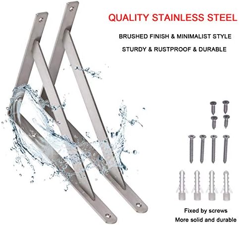 YUMORE 14 Inch Shelf Bracket, Heavy Duty L Bracket, 2 Pack