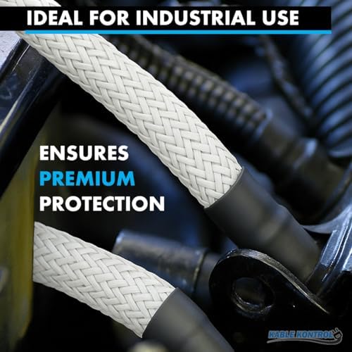 Kable Kontrol Braided Cable Sleeve Split Wrap 1-1/2" 50 Ft - White