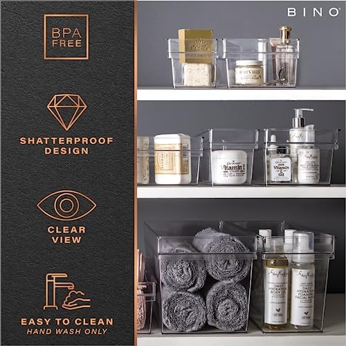 BINO | Plastic Storage Bins, Small | THE HANDLER COLLECTION | Multipurpose Organizer Bins | Kitchen Pantry Organizers an