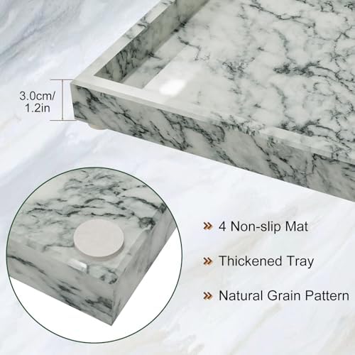 Marble Vanity Tray, for Decorative, 11.8x7.9x1.2 in, Lotus Green