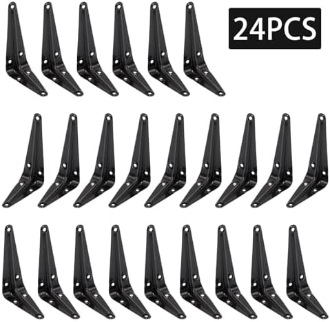 24Pcs 4 x 3 Inch Black Shelf Brackets, L Brackets