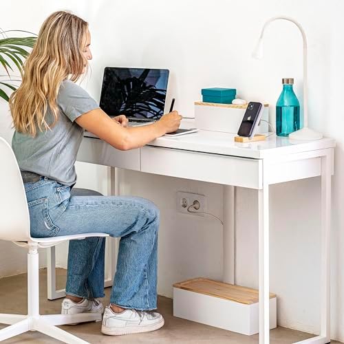 NATURE SUPPLIES Set of 2, Wood Cable Management Boxes, Large and Medium Cord Organizer to Hide Wires and Power Strips fo