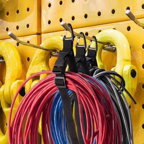 30 Pack Adjustable Extension Cord Holder Straps,Black
