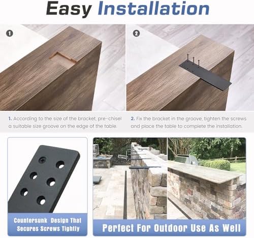 Countertop Support Brackets Heavy Duty 4 Pack 1/4" Thick 16 Inch Flat Hidden Knee Wall Countertop Bracket for Granite Qu
