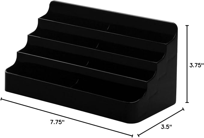 Marketing Holders Business Card Holder Counter for 3.5" x 2" Appointment Cards in Medical Facilities Business and Government Centers and Facilities Salons Black Acrylic Eight Pocket Four Tier