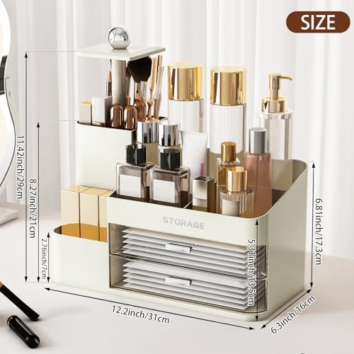 Large Makeup Organizer Countertop with Drawers, Make Up Organizer for Vanity, Makeup Storage Organizer Countertop Makeup