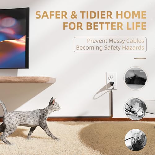 Delamu Cord Hider, 85in Cord Covers for 2-3 Wires on Wall, Self-Adhesive Cable Hider, PVC Wire Hiders Wire Covers for TV