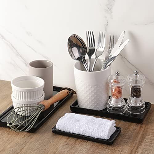 Gurygo 10" Bathroom Tray, Ceramic Vanity Tray for Bathroom, Small Ceramic Trays, Kitchen Soap Trays for Kitchen Counter 