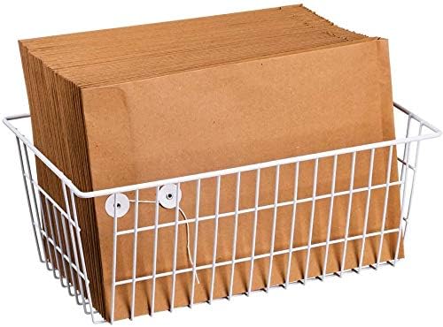 Wire Storage Basket Freezer Organizer Bins Refrigerator Organization Storage Baskets with Handles for Pantry, Freezer, L