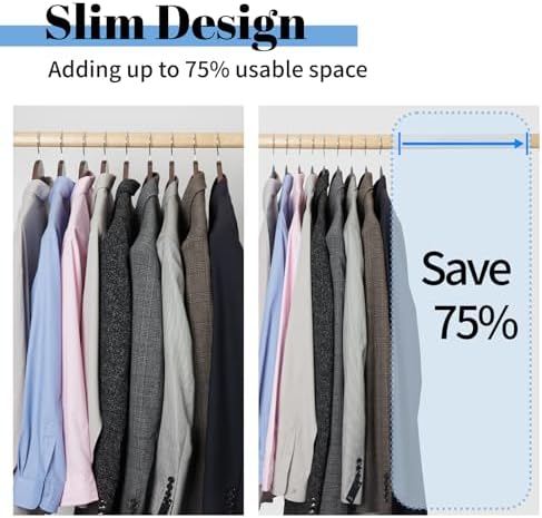 Smartor Grey Velvet Hangers 20 Pack, Space Saving Hangers with Tie Bar