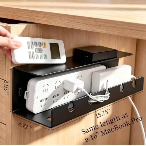 Ovanmexis Under Desk Cable Management Tray, 2-Pack, Black