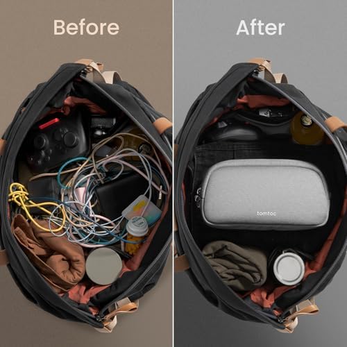 tomtoc Electronics Organizer Travel Case, Water Resistant Travel Bag Cable Organizer for Essentials, Tech Pouch Accessor
